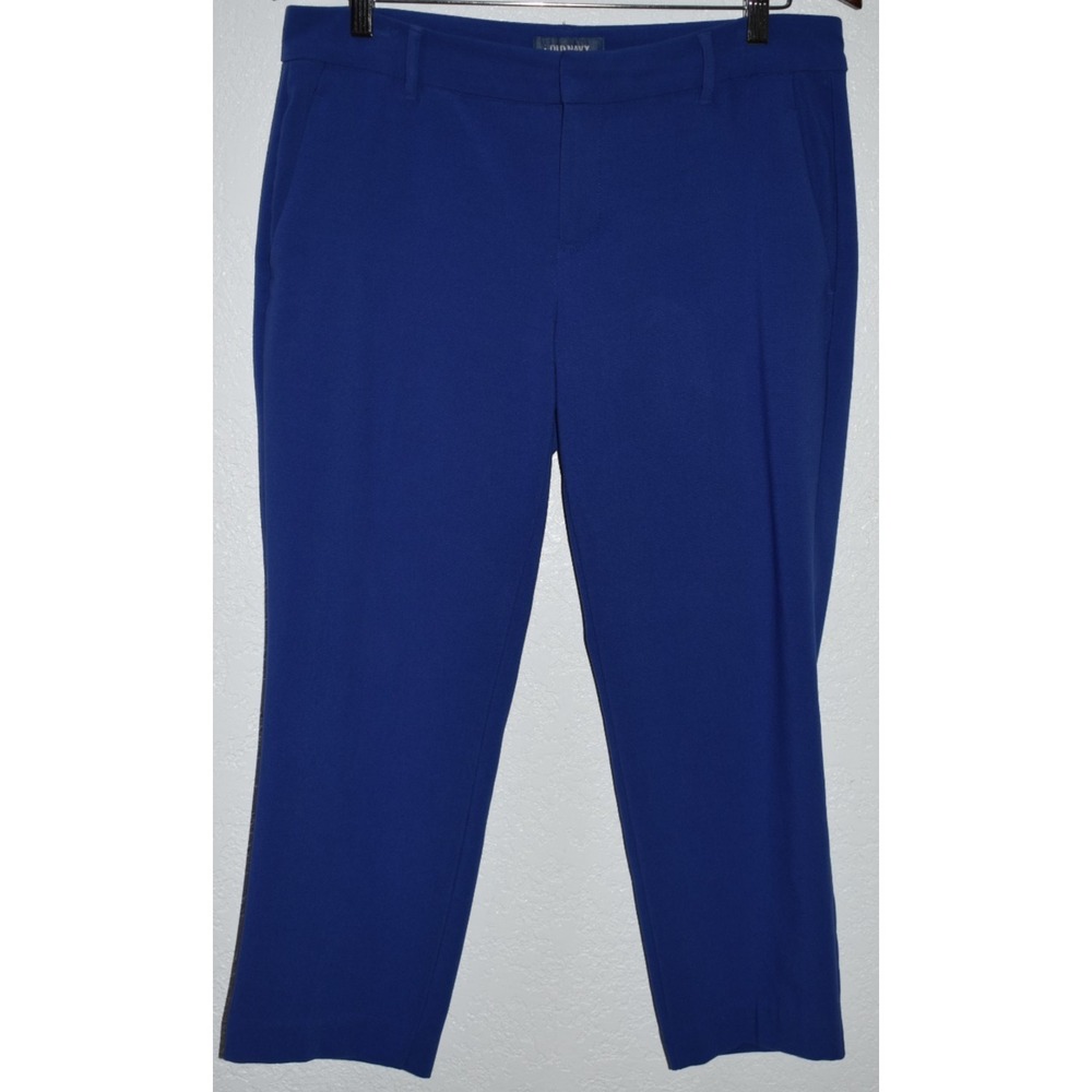 Old Navy Harper Ankle Pants 8 Stretch Comfort Straigth Leg Pockets Indigo Blue